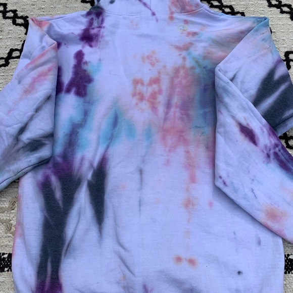 NWT multi tie dye l/s hooded zip-up sweatshirt - Picture 13 of 15